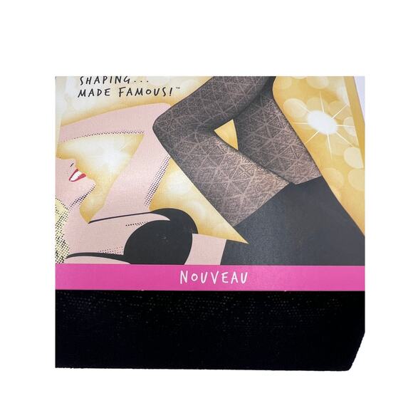 Star Power by Spanx Center Stage Patterned Shaping Tight Style 2227 Black Size E - Picture 3 of 5